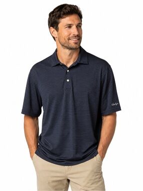 Walter Hagen Men's Black Striped Polo Shirt